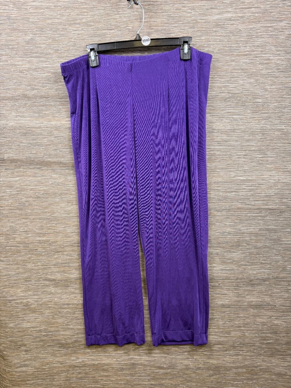 Chico's No Tummy Ankle Pants Women's Size 3P US XLP Rich Amethyst High-Rise